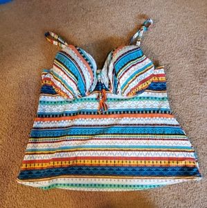 Striped tankini swim top